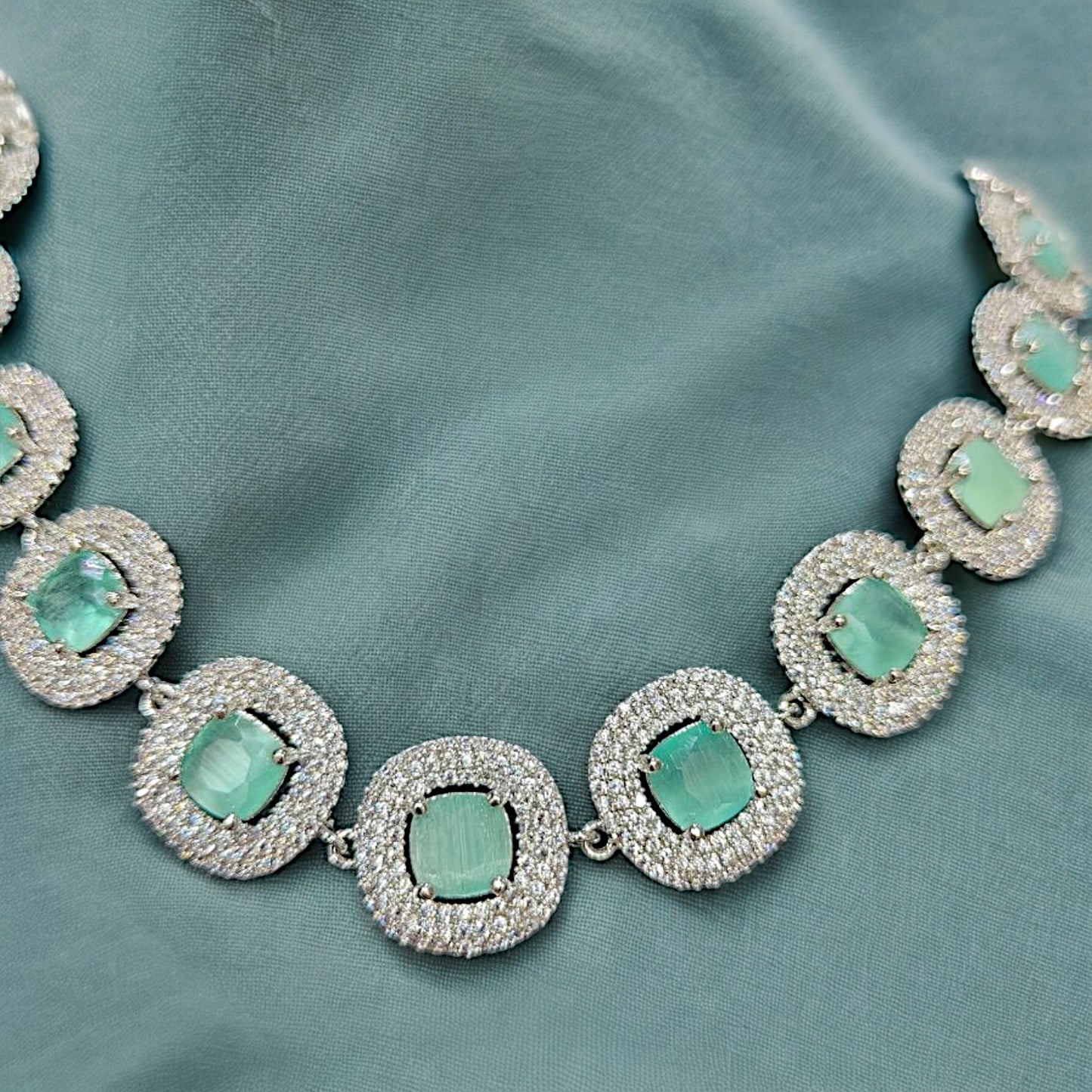 Enfashionate Rhodium-Plated Multi-Color Rhinestones Embellished Necklace