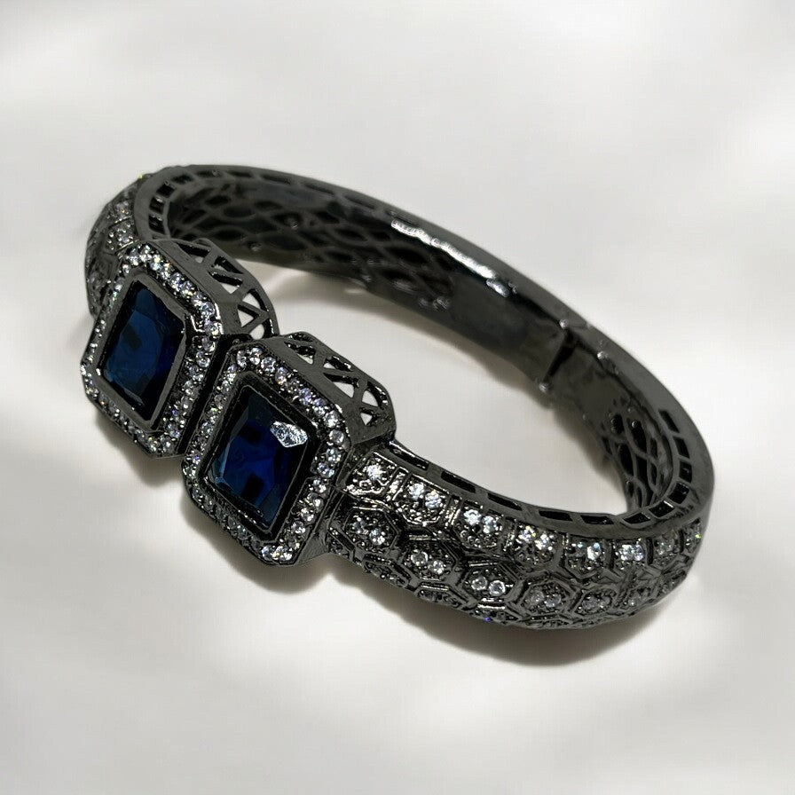 Black Rhodium AD Stone Bracelet