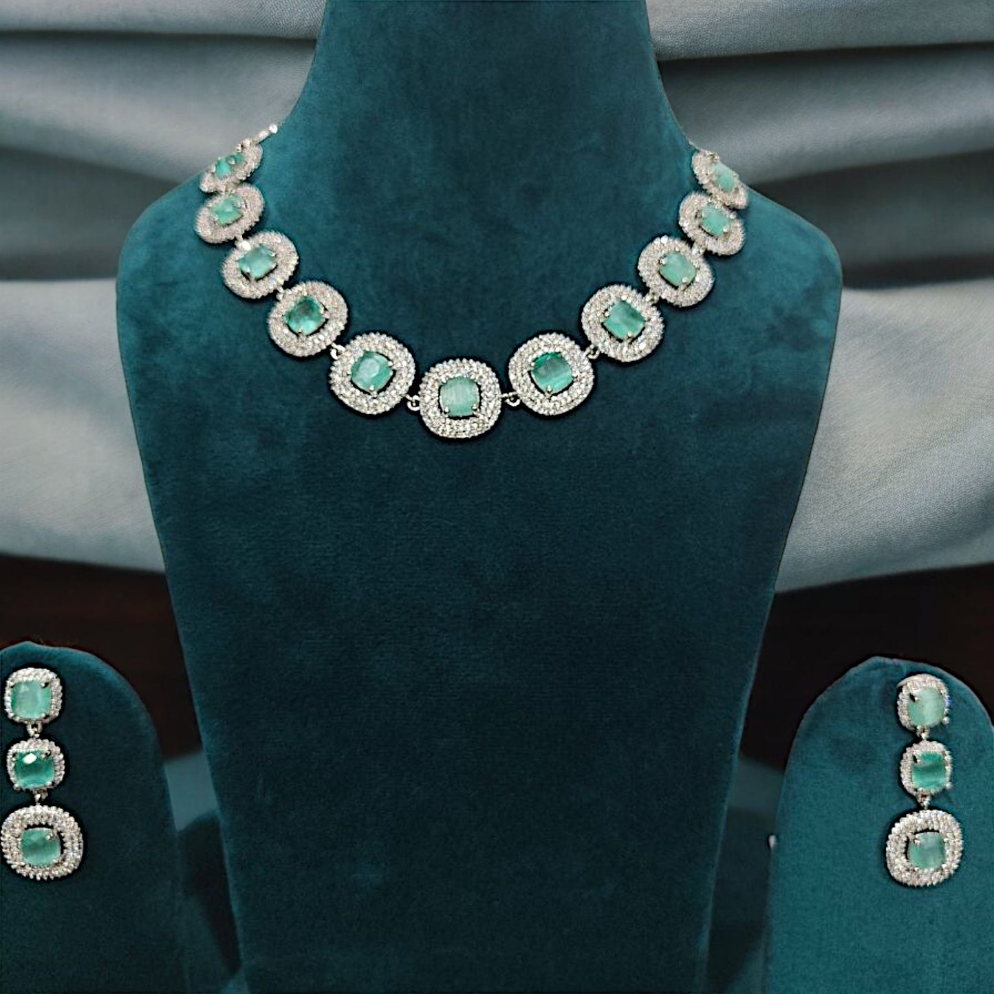 Enfashionate Rhodium-Plated Multi-Color Rhinestones Embellished Necklace