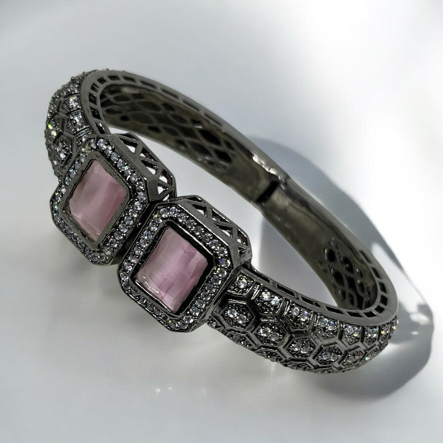 Black Rhodium AD Stone Bracelet