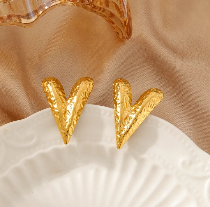 Heart Shaped Anti Tarnish Golden Hoops By Enfashionate