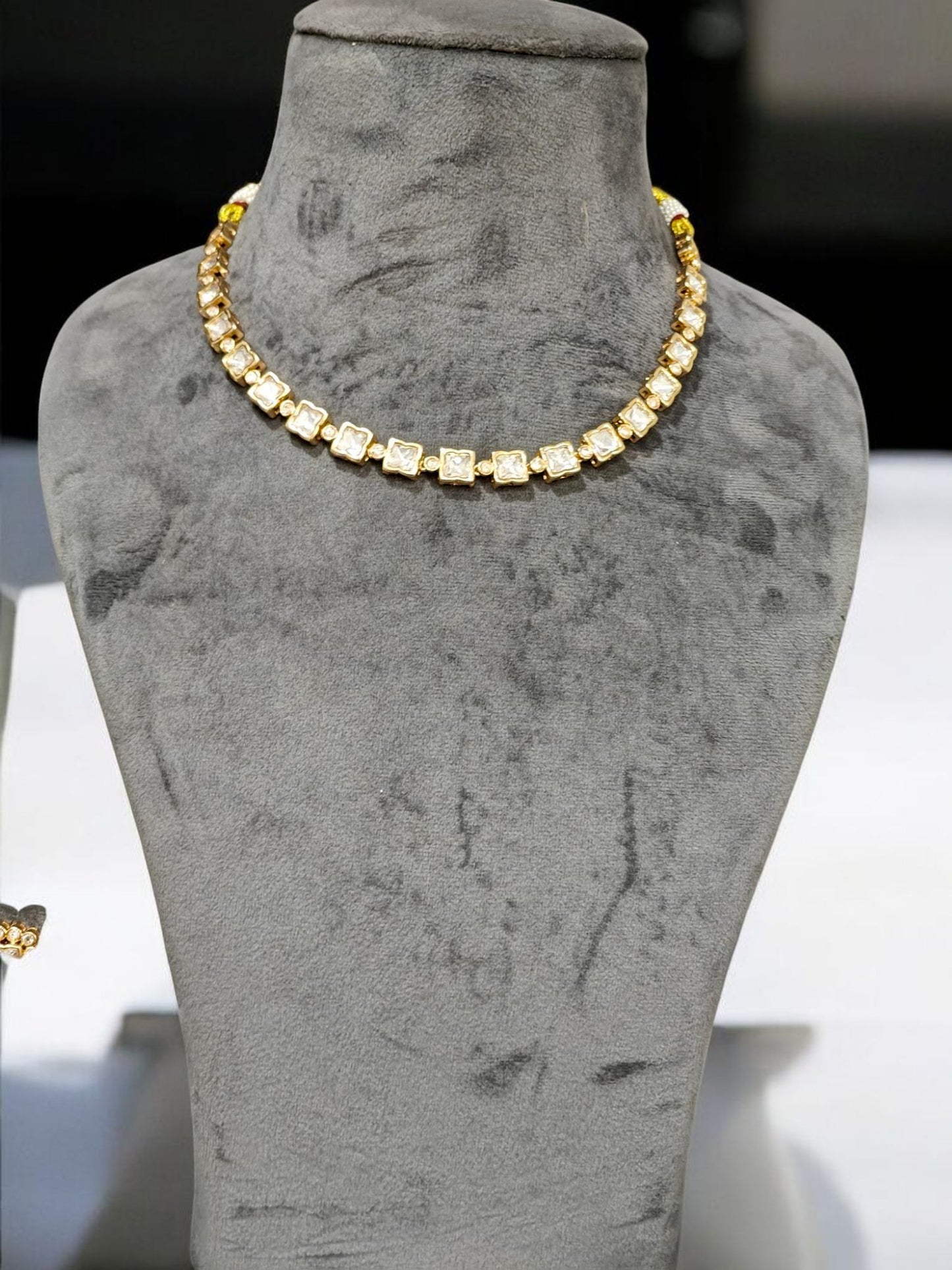 Kundan High Gold Polish Necklace Set