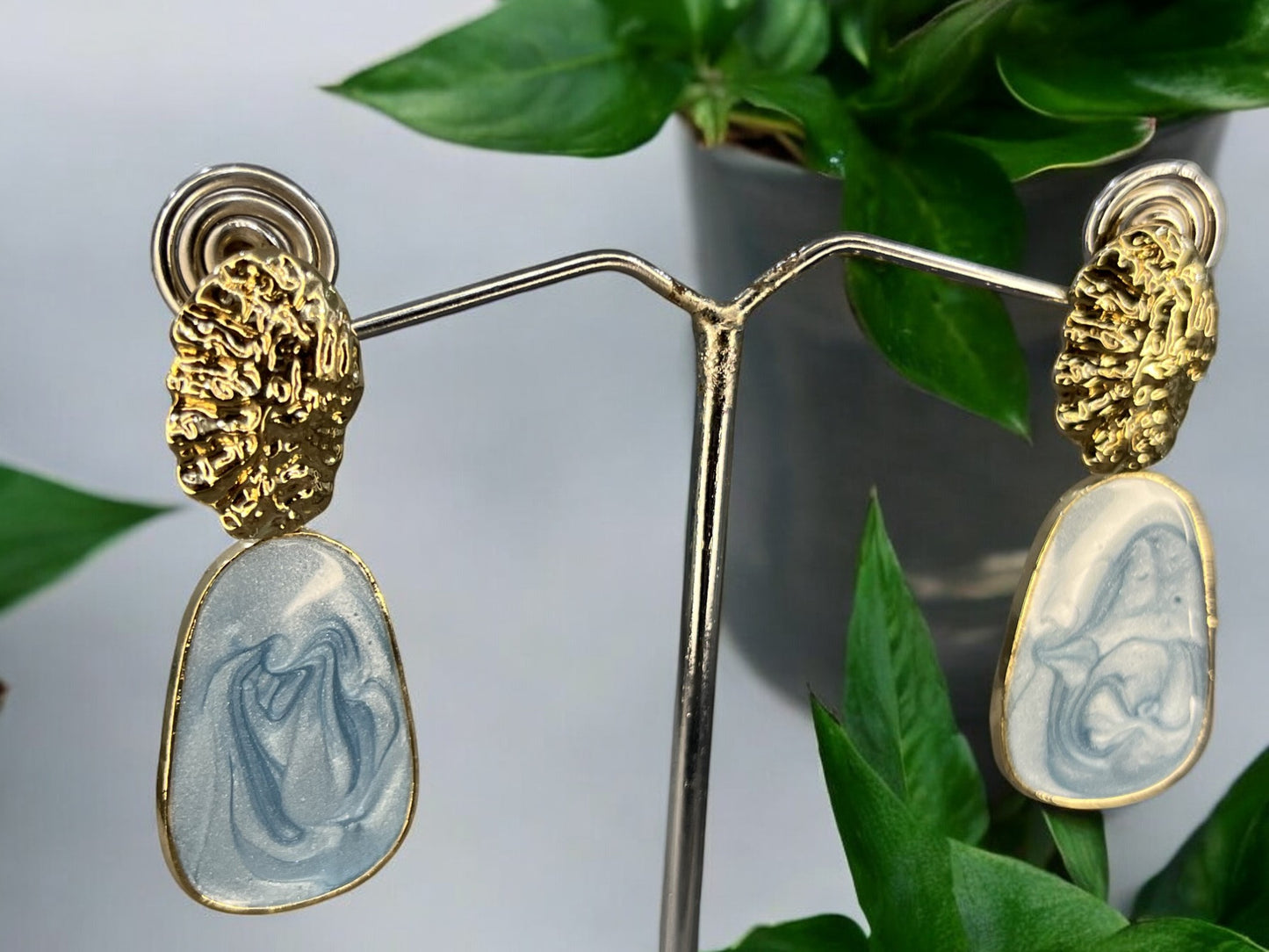 Gold toned enamel detailed Earrings