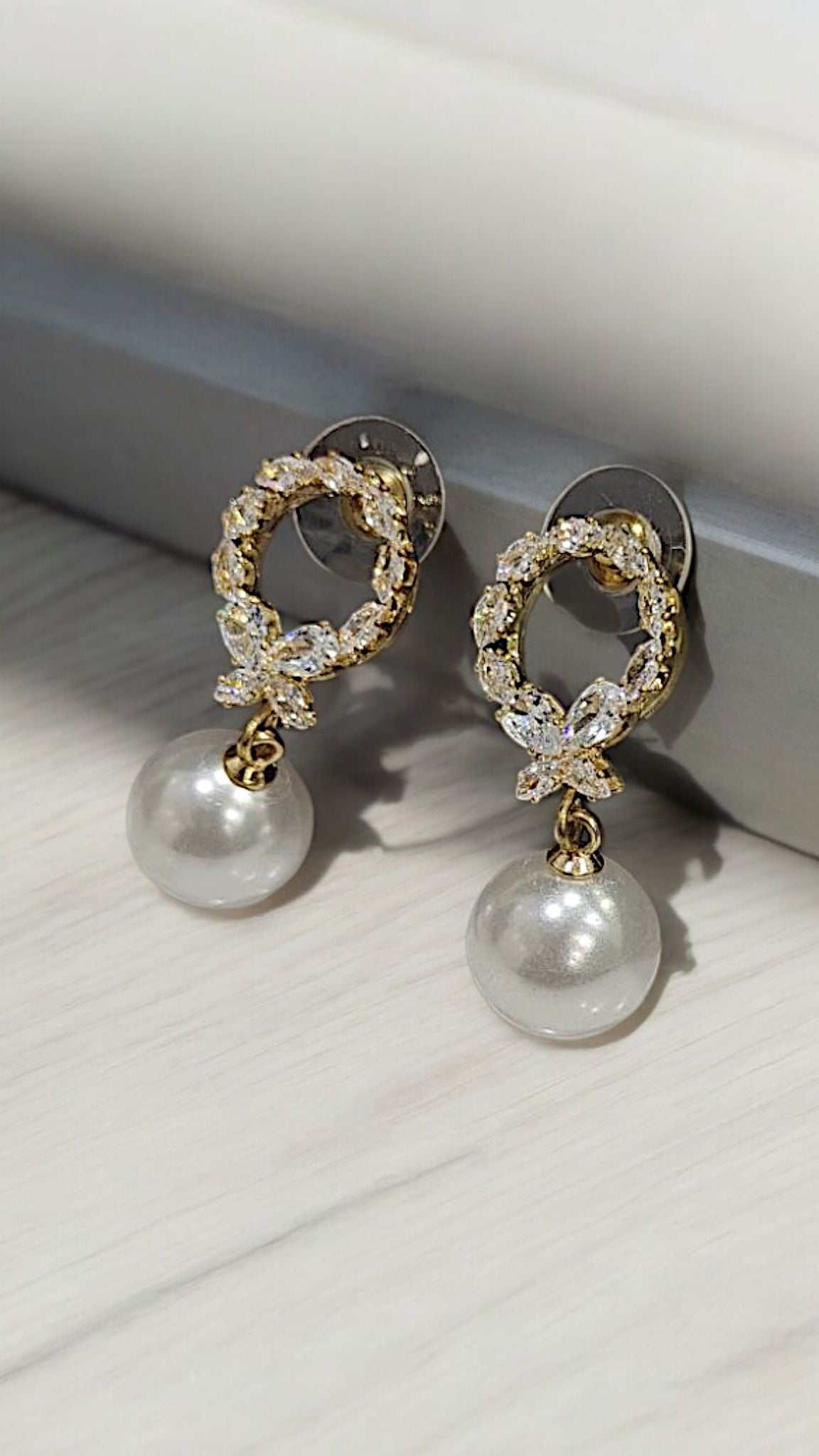 Anti tarnish Pearl Earrings