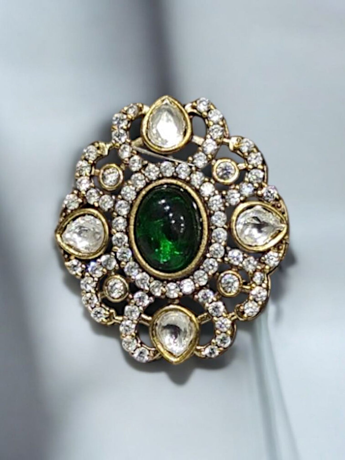 Green Stone Pearl Necklace by Enfashionate