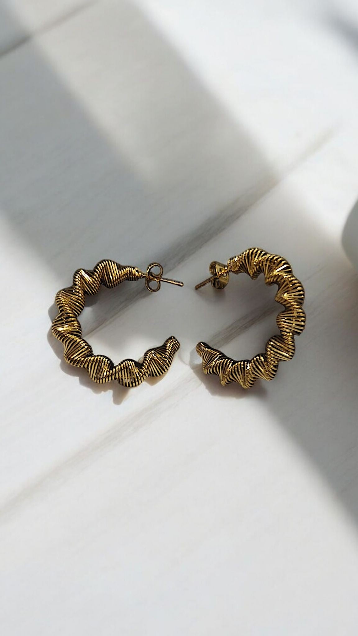 Anti tarnish Spring Hoop Earings