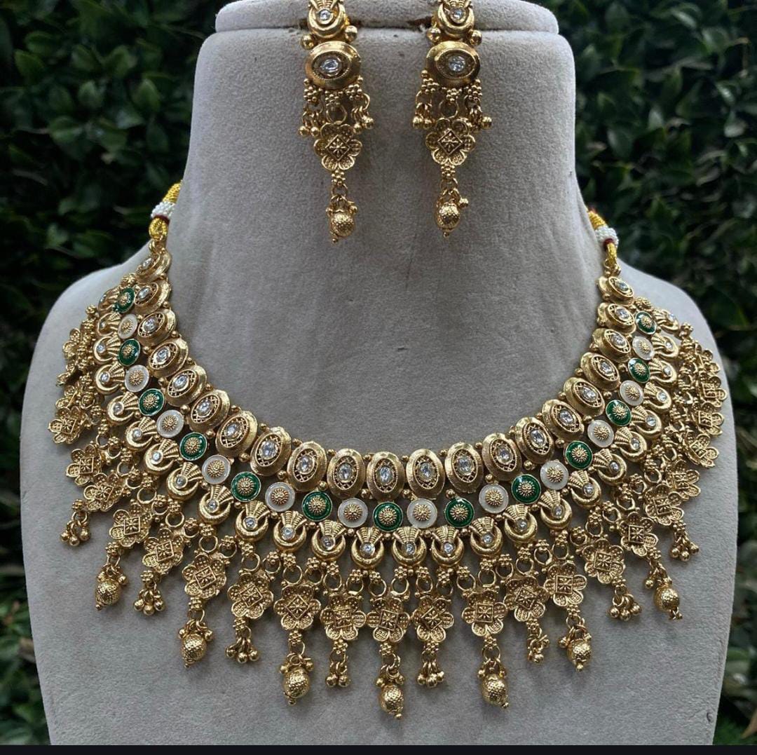 Gold Plated Real Kundan Bridal Set