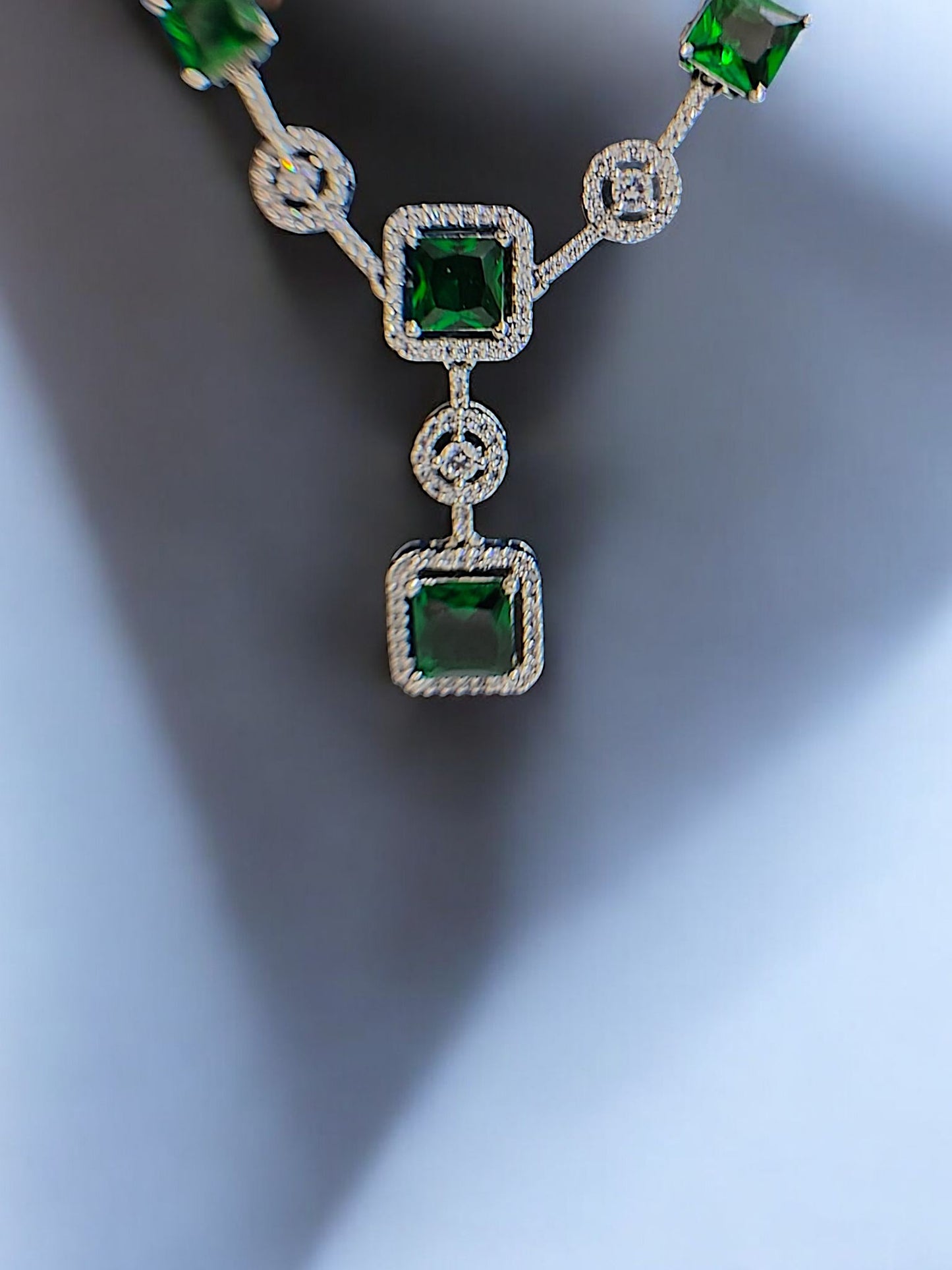 Enfashionate Voguish Rhodium-Plated Cordate Pink Sapphire Necklace With Zirconia Accents