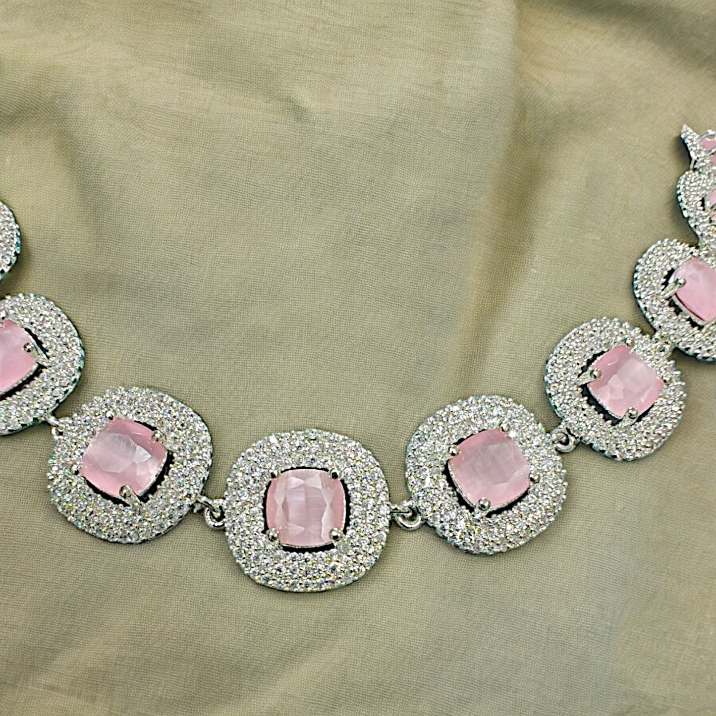 Enfashionate Rhodium-Plated Multi-Color Rhinestones Embellished Necklace