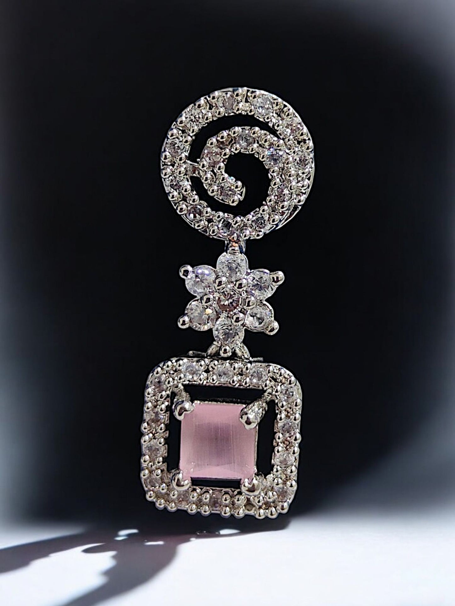Necklace Rhodium-Plated with Zirconia Accents