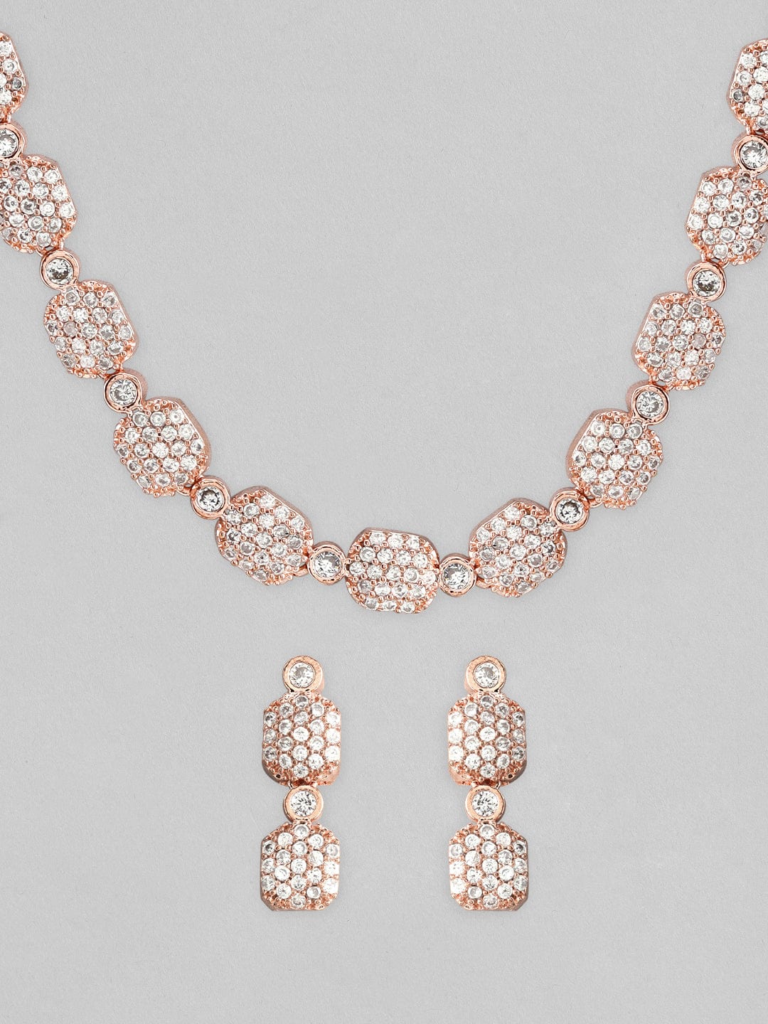 Rose Gold - White AD Necklace