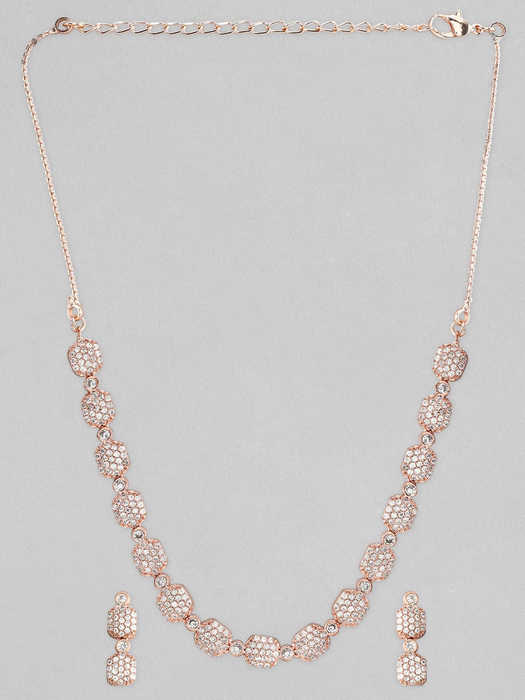 Rose Gold - White AD Necklace