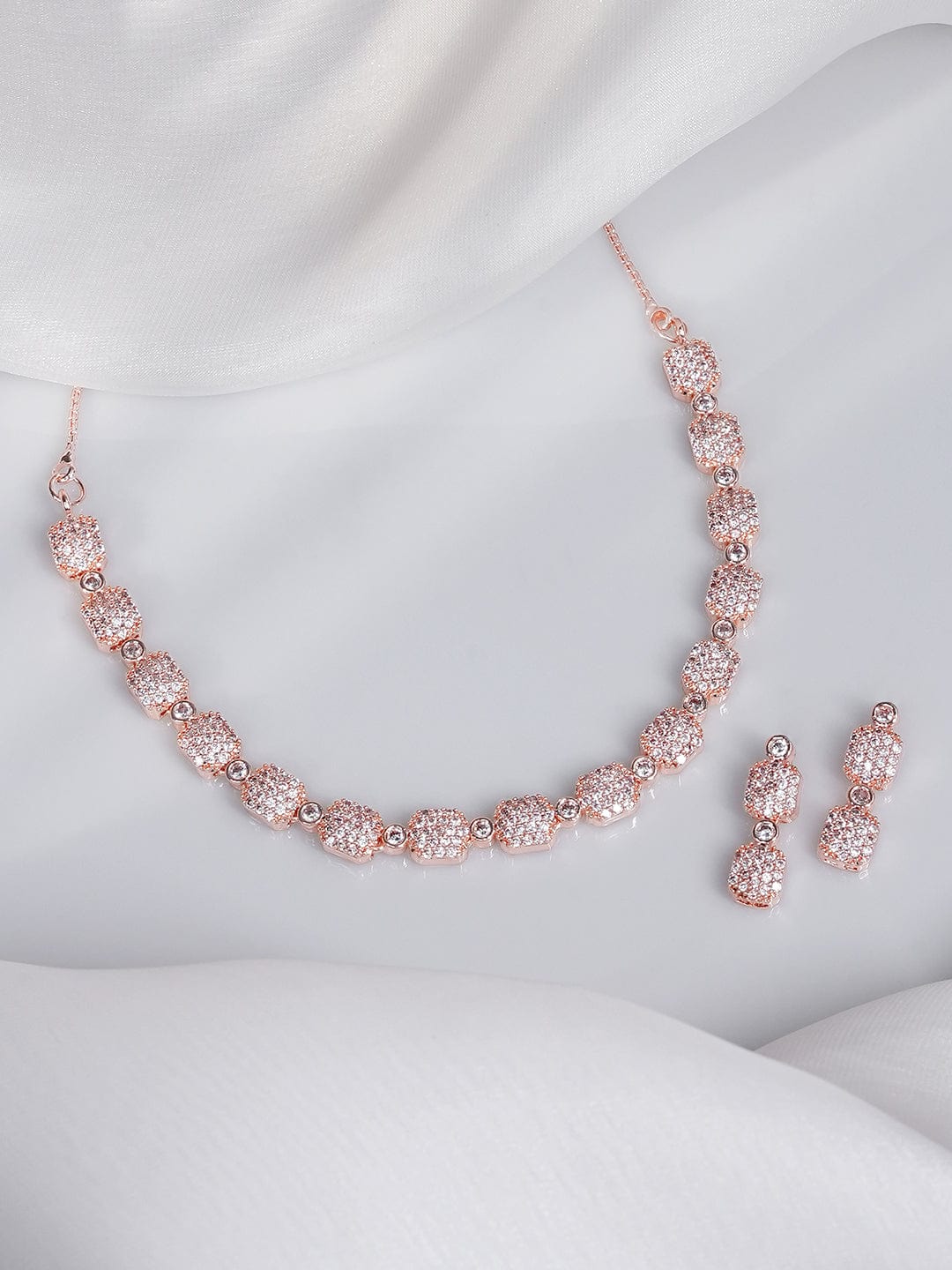 Rose Gold - White AD Necklace