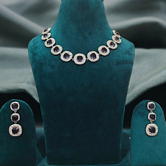 Enfashionate Rhodium-Plated Multi-Color Rhinestones Embellished Necklace
