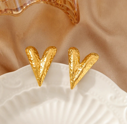 Heart Shaped Anti Tarnish Golden Hoops By Enfashionate