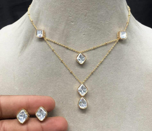 Double Kundan pendant set