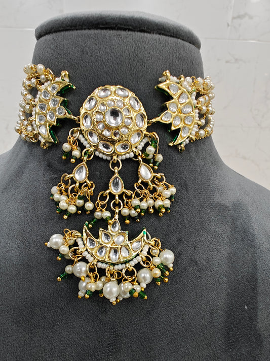 Beautiful Kundan Designer High Gold Choker style Necklace set