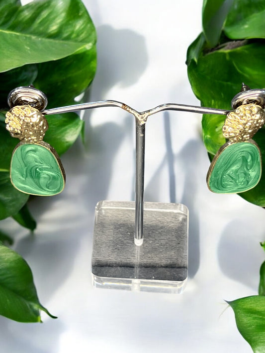 Gold toned enamel detailed Earrings