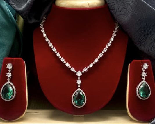 Deepika Padukone Emerald Pendant Set