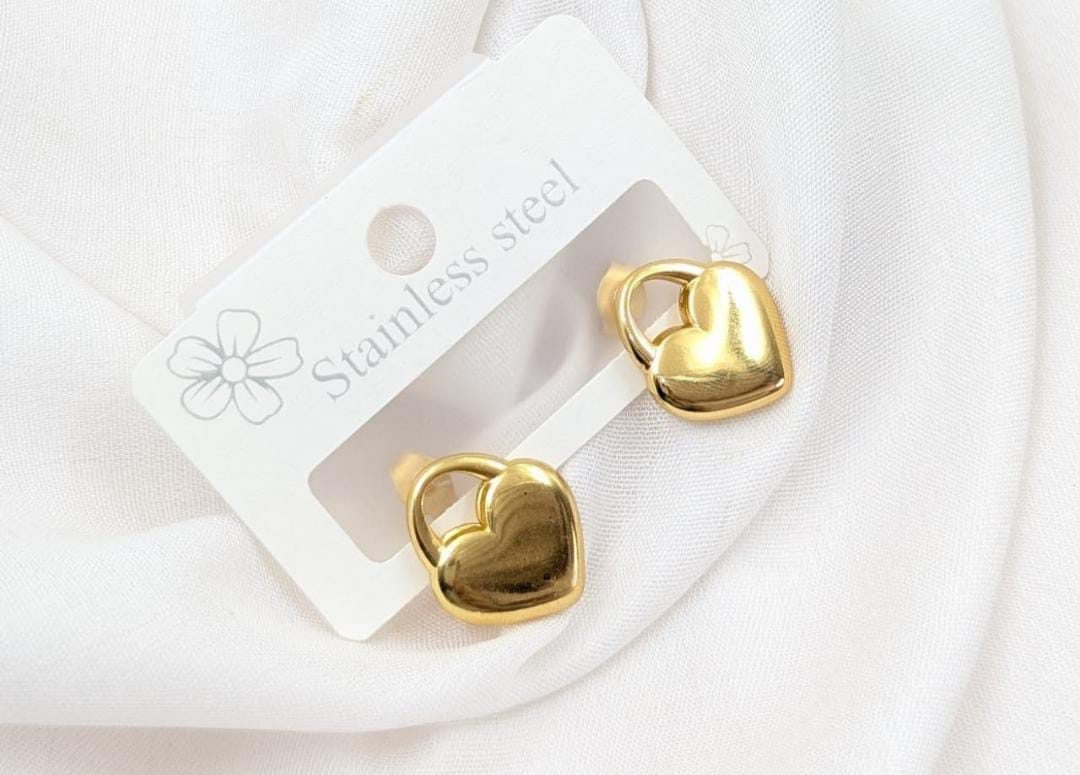 Heart Shaped Anti Tarnish Earrings By Enfashionate