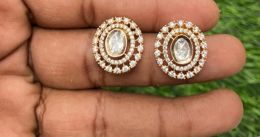 Pure Brass Real Kundan Studs