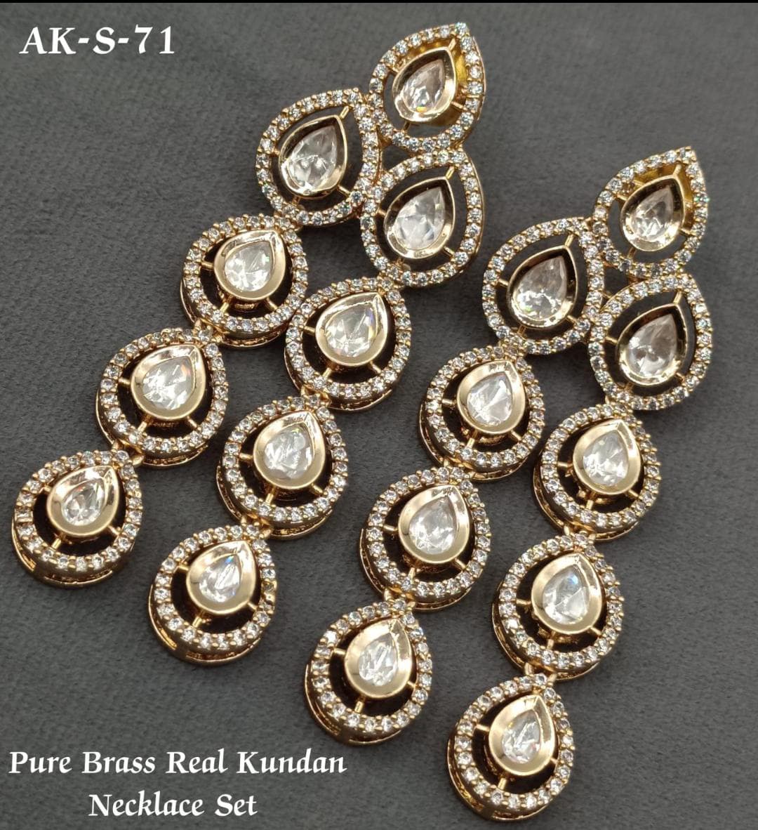 Pure Brass Real Kundan Earrings