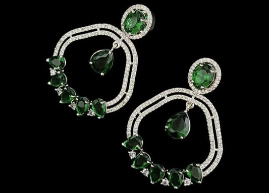 Emerald AD Stone Earrings